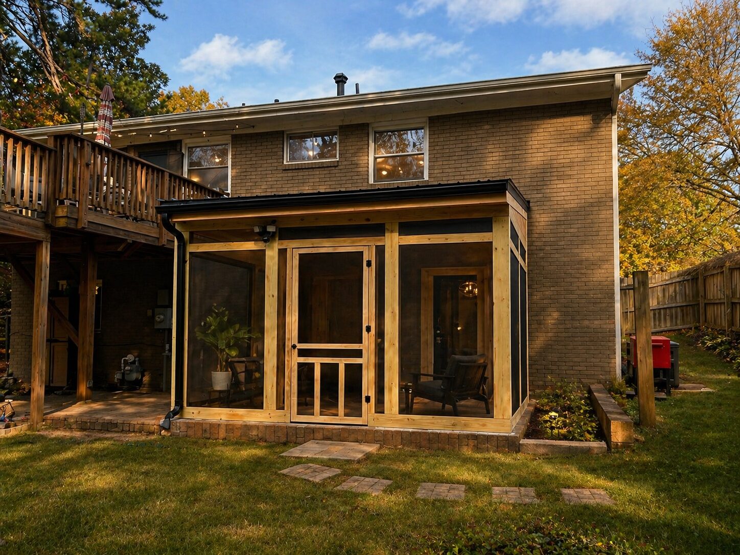 Backyard screen porch